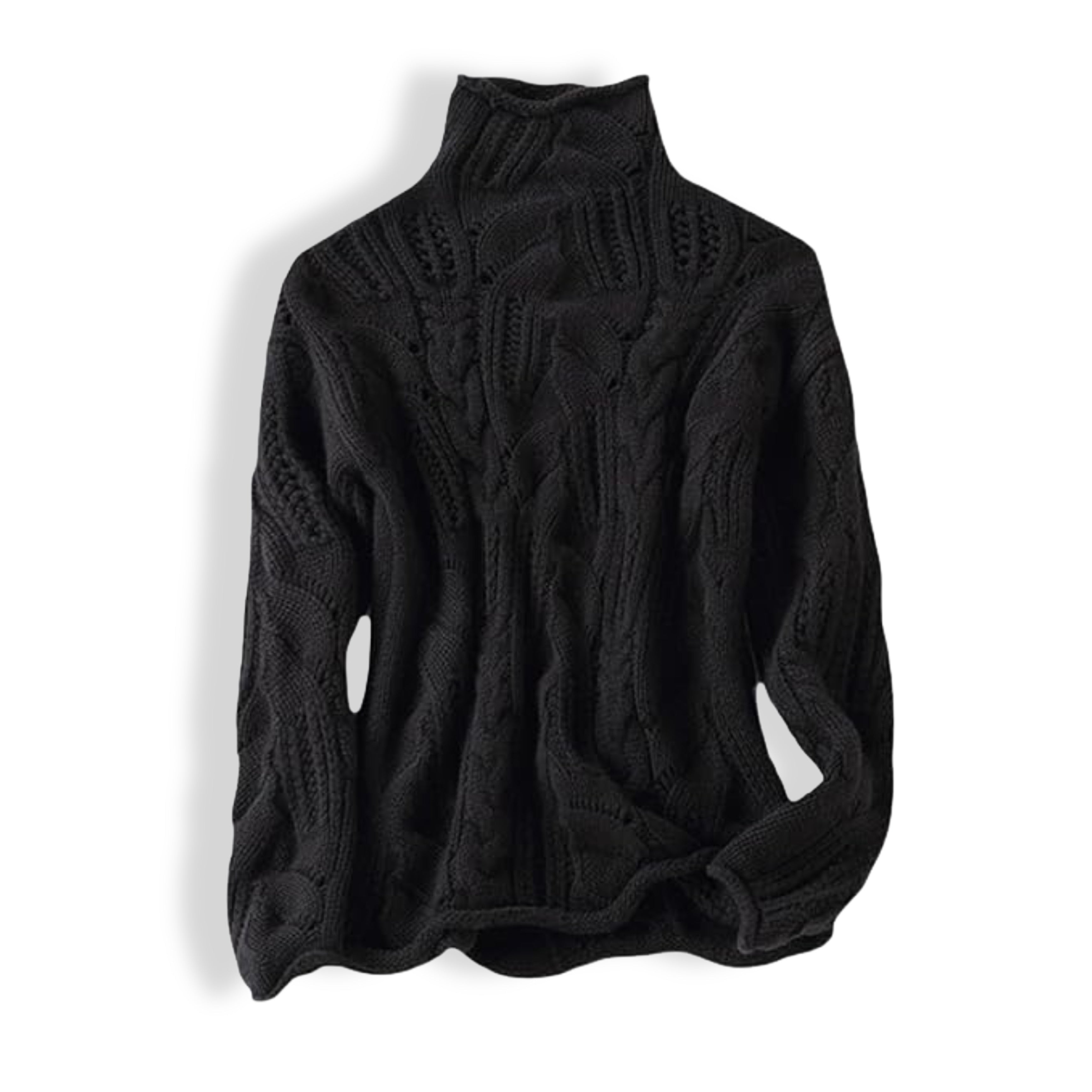 Luxurious Eileen Cashmere Jumper in black, offering unparalleled comfort and elegance for the season ahead.