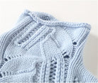 Luxurious Eileen Cashmere Jumper in soft blue, showcasing intricate knit patterns for ultimate comfort and style.